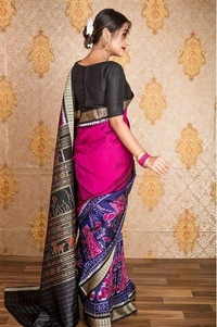 Pata Saree Pure mulberry silk Odisha handloom 4ply khandua saree with blouse Sktjuly15