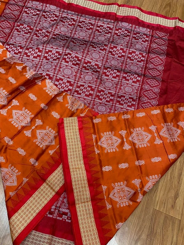 100512 Papa Silk Pata Saree - Japanese Laurel