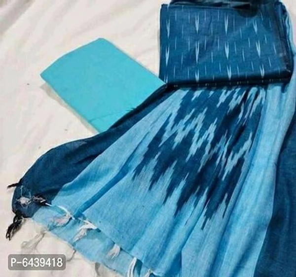 100513 Akkat Dress Material - Eastern Blue