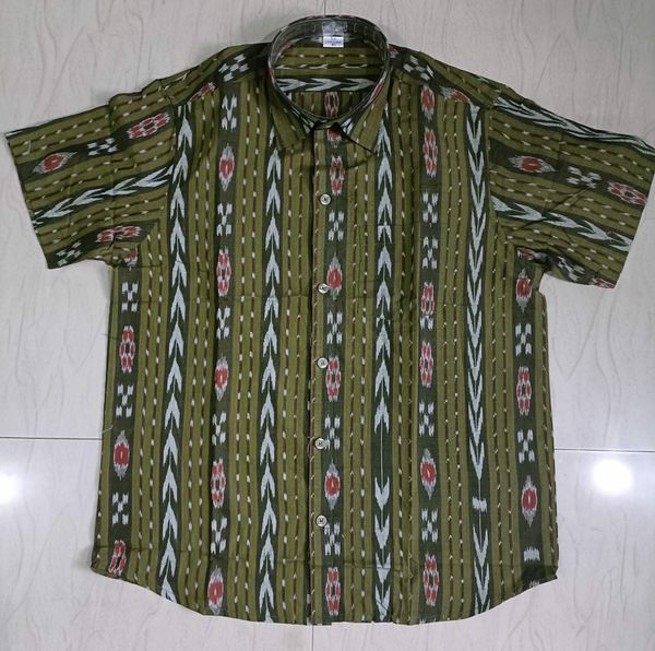 100573 Sambalpuri Cotton Half Shirt - XXL
