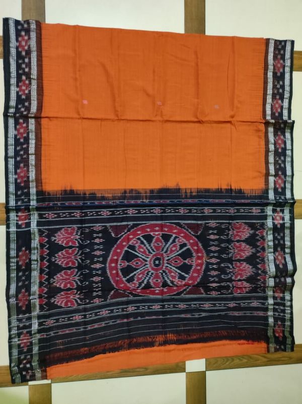 100642 Handloom cotton pasapali border konark ancahl design handloom cotton saree 