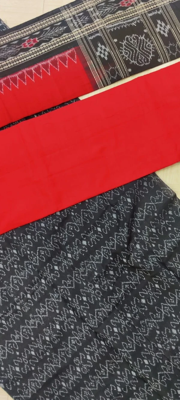 100668 Sambalpuri Handloom Cotton Dress Materials With Dupatta Set