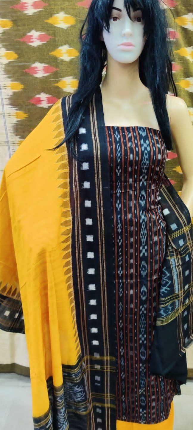 Buy APOLEE ODISHA HANDLOOM SAMBALPURI DRESS MATERIAL SET;UNSTITCHED; (  green, Cotton) at Amazon.in