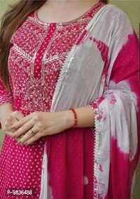 100448 Kurti with Dupatta and Bottomwear - L