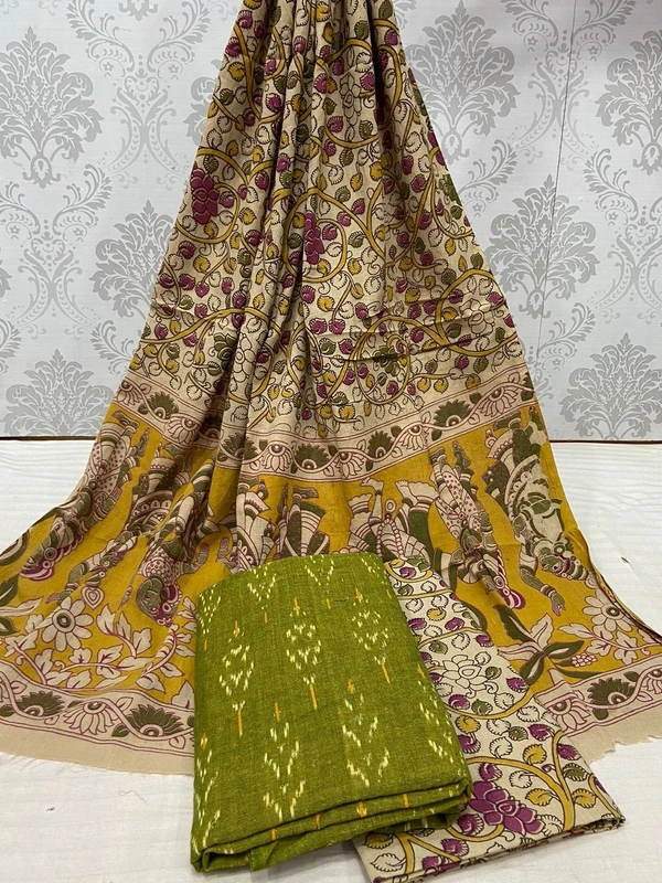 100459 Ikat Kalamkari Cotton Dress Material