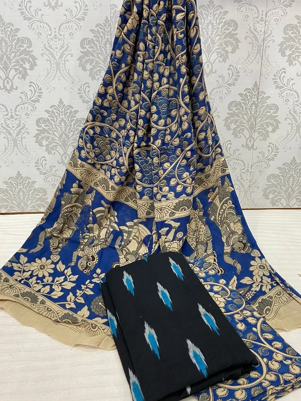 100462 Ikat Kalamkari Cotton Dress Material