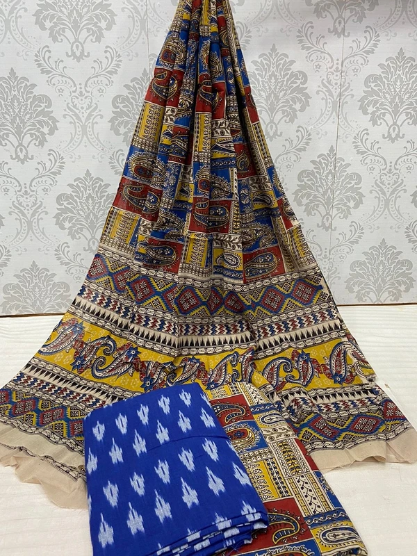 100469 Ikat Kalamkari Cotton Dress Material
