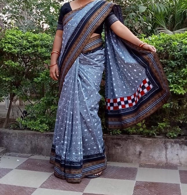 Sambalpuri Original silk Saree in Bichitrapuri Design with blouse piec