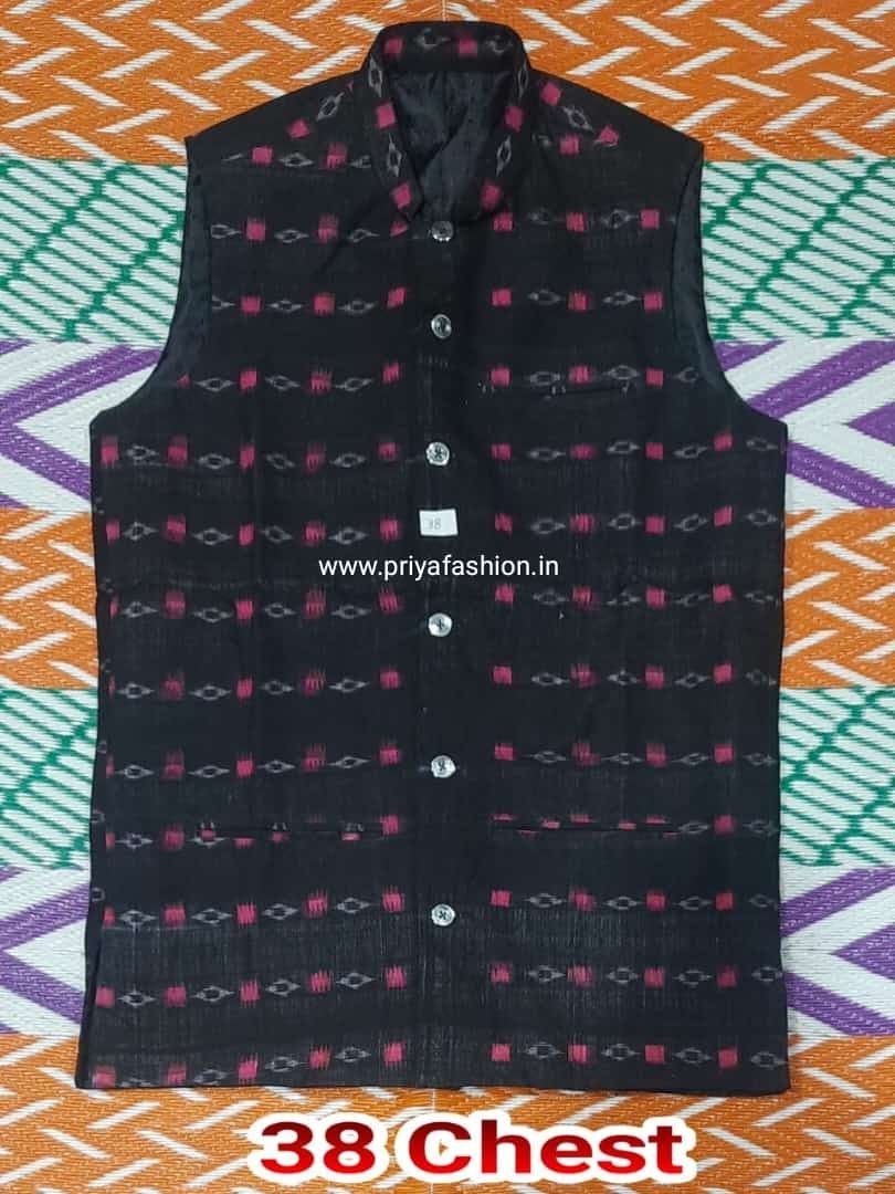 Sambalpuri Cotton Nehru Jacket - Utkalika Odisha