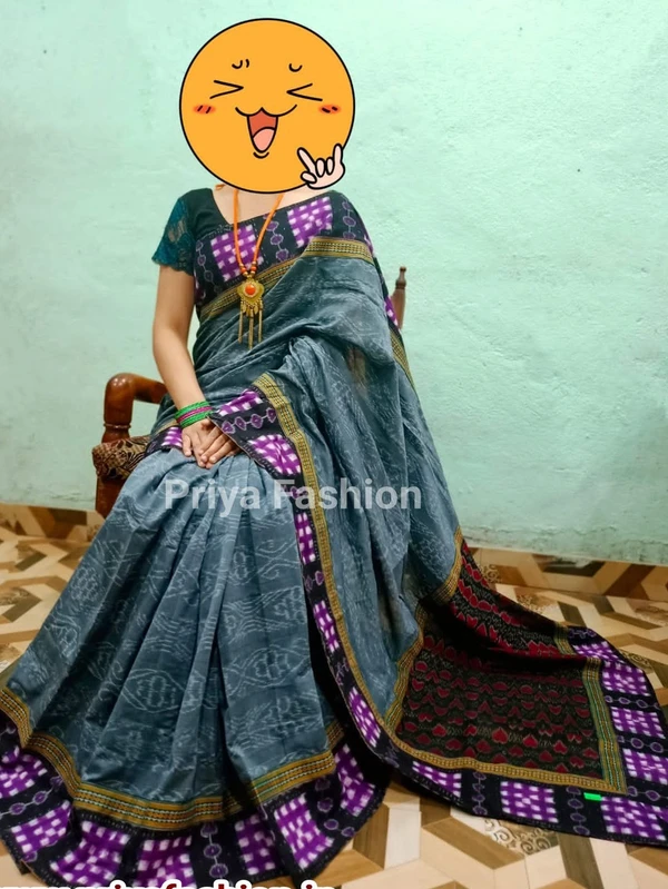 100875 Sambalpuri Patchwork Saree  - Martini