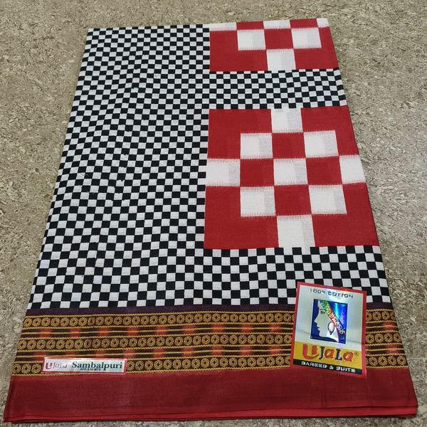 100903 Cotton Saree Sambalpuri Design Printed 
