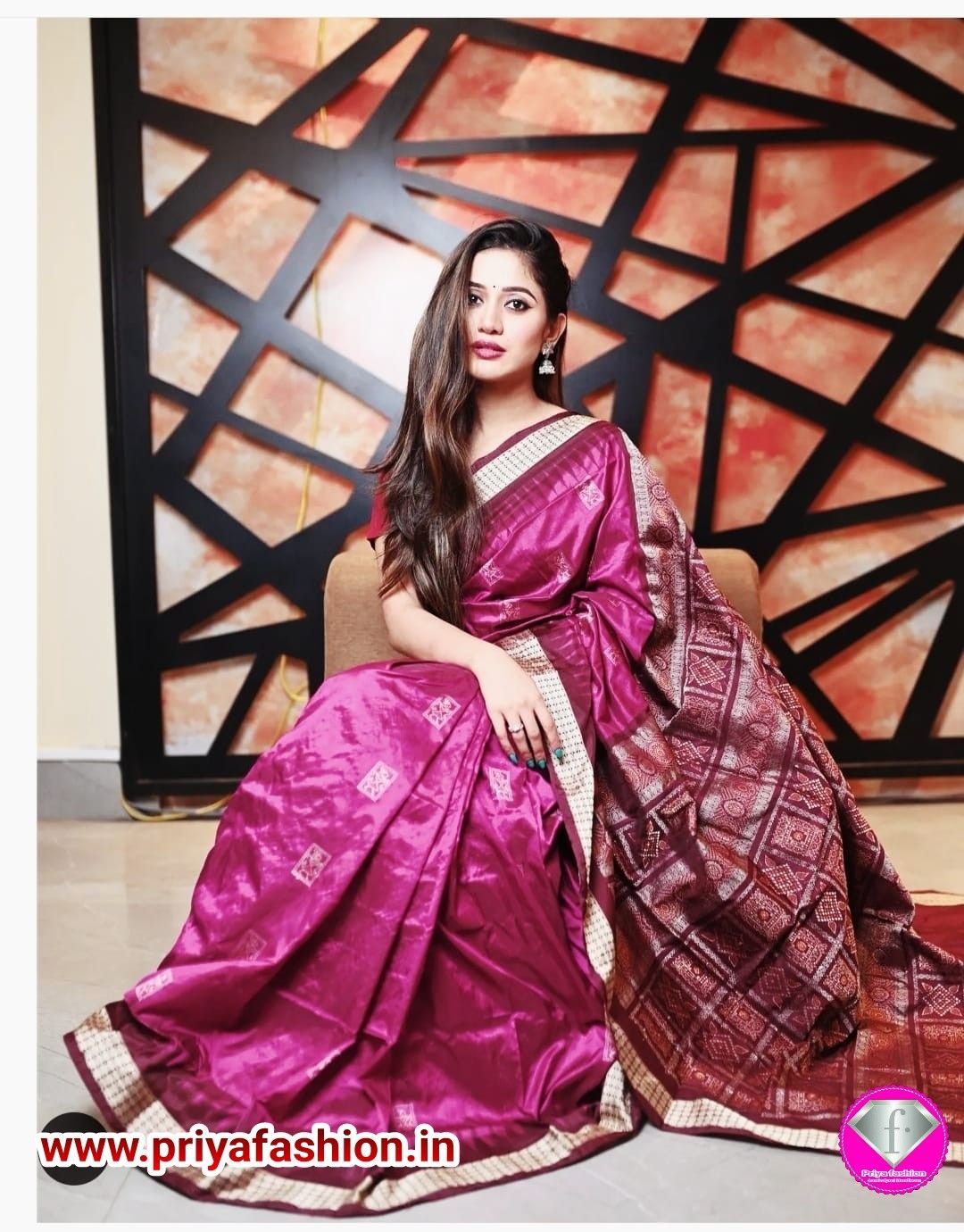 Handwoven Double Ikkat Pasapali Silk Sambalpuri Saree - Seerat