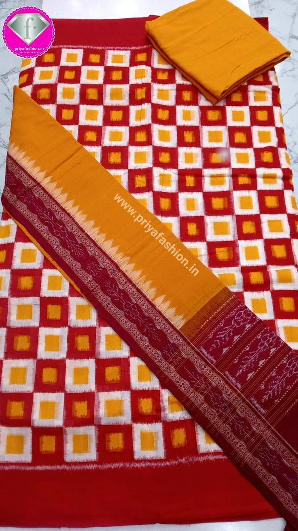 100907 Sambalpuri Handloom Cotton Dress material 