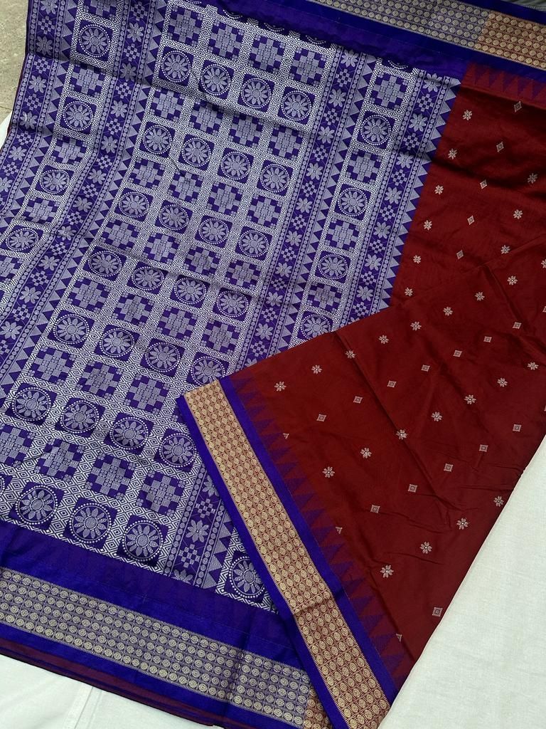 Shop online for Sambalpuri Red Bandha Pata Saree - UP0001 sourced from and  marketed by Odisha E Store