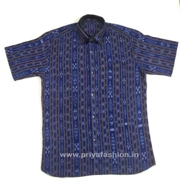 100965 Sambalpuri Handloom Cotton Half Shirt  - 40