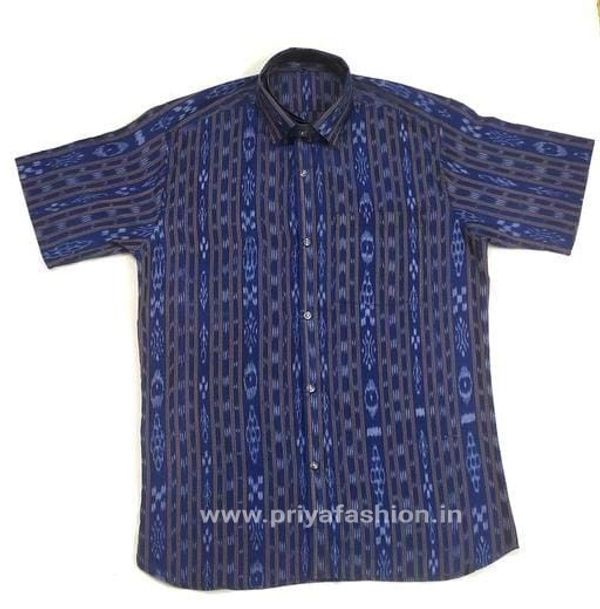 100965 Sambalpuri Handloom Cotton Half Shirt  - 40