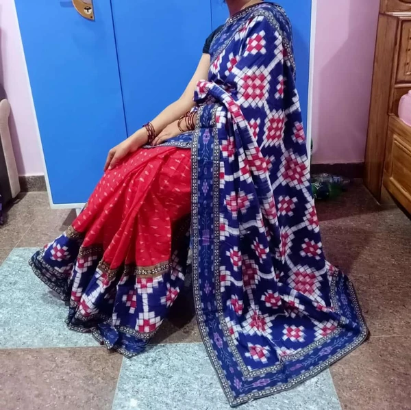 100966 Sambalpuri Handloom pach work saree