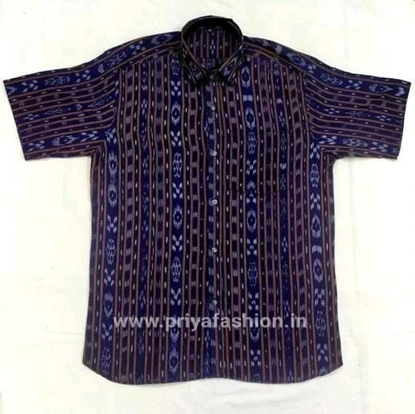 100967Sambalpuri Handloom Cotton Half Shirt  - 44