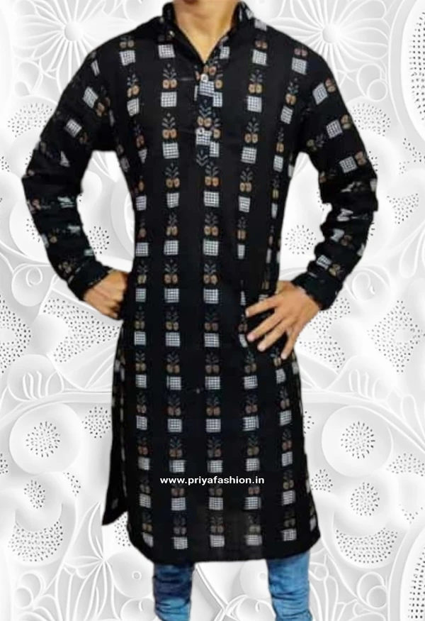 100970 Sambalpuri Cotton Long Kurta , Dhila  - 38