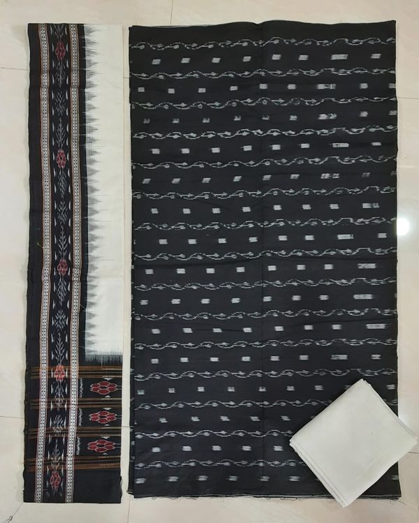 101014 Sambalpuri Handloom Cotton Dress Material With Dupatta 