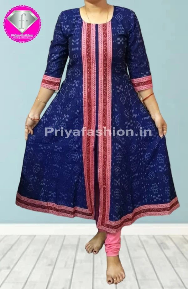 101025 Sambalpuri Long Round Kurti - 40