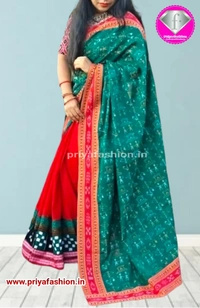 101027 Sambalpuri Handloom Patchwork Saree With Blause Pics And 