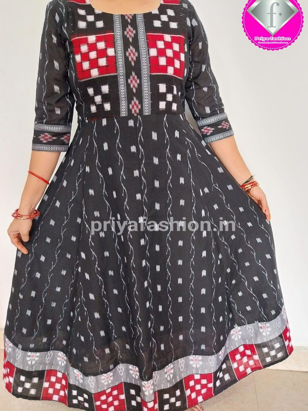 💜🖤💜Sambalpuri kurti | Dress design patterns, Long gown design, Kurta  neck design