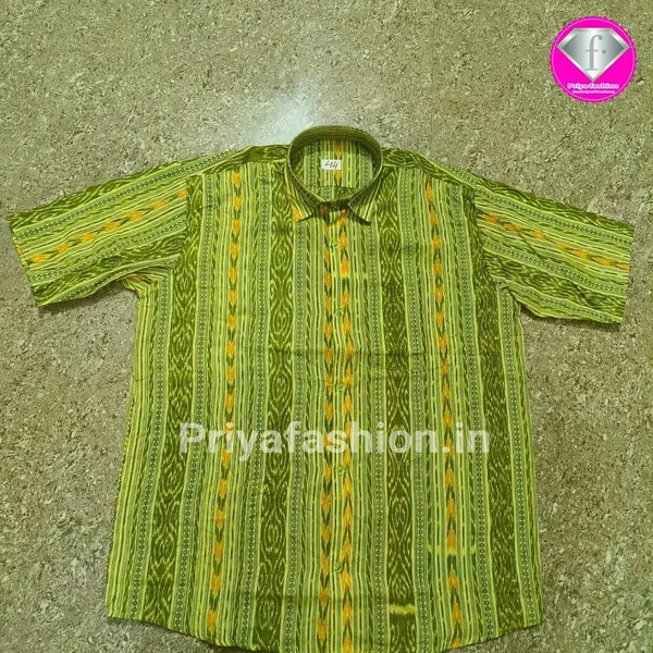 101037 Sambalpuri Handloom Cotton Half Shirt  - 38