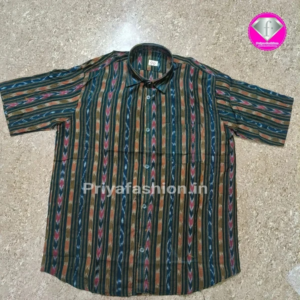 101039 Sambalpuri Handloom Cotton Half Shirt  - 38