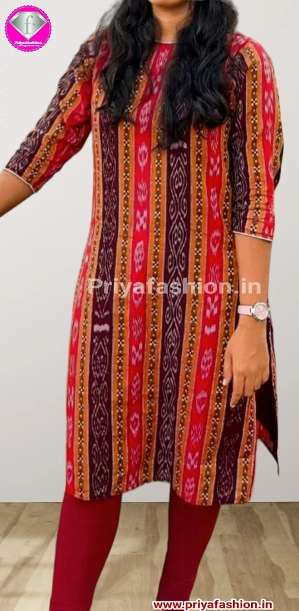 101042 Sambalpuri Handloom Cotton Stiching Kurti  - 34 Chest