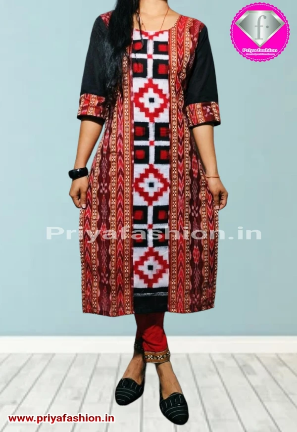 101044  Sambalpuri Handloom Stiching Kurti  - 32 Chest