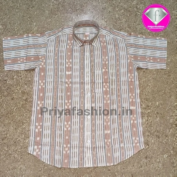 101034 Sambalpuri Handloom Cotton Half Shirt  - 42