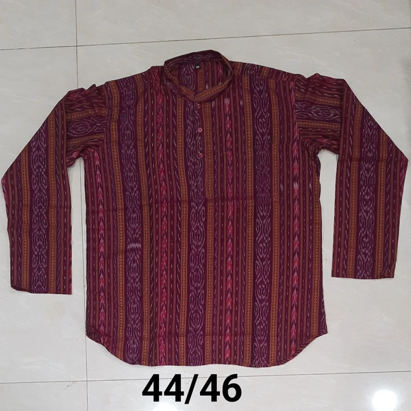 101076 Sambalpuri Handloom Cotton Short Kurta  - 40 Size