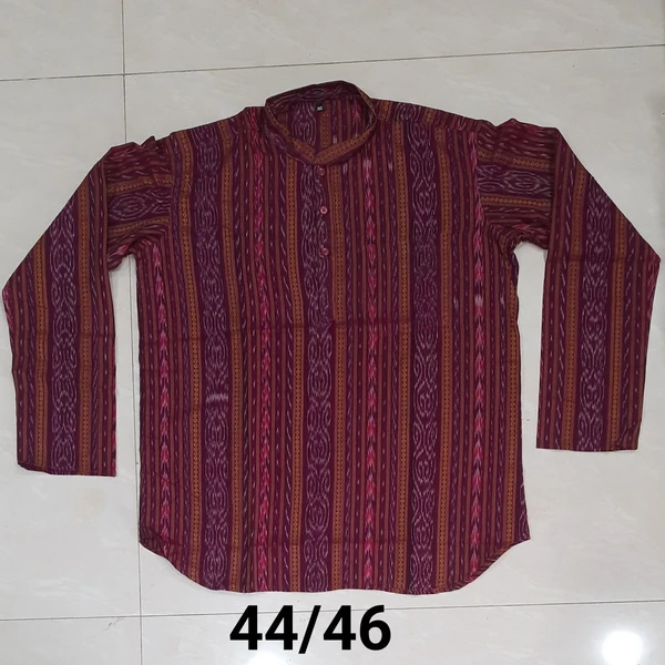 101076 Sambalpuri Handloom Cotton Short Kurta  - 44 Size