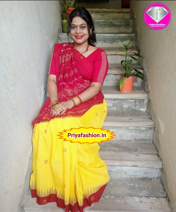 101184 Sambalpuri Handloom Cotton Buti Saree