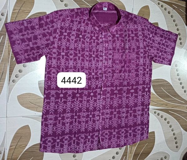 101195 Sambalpuri Handloom Cotton Half Shirt  - 38