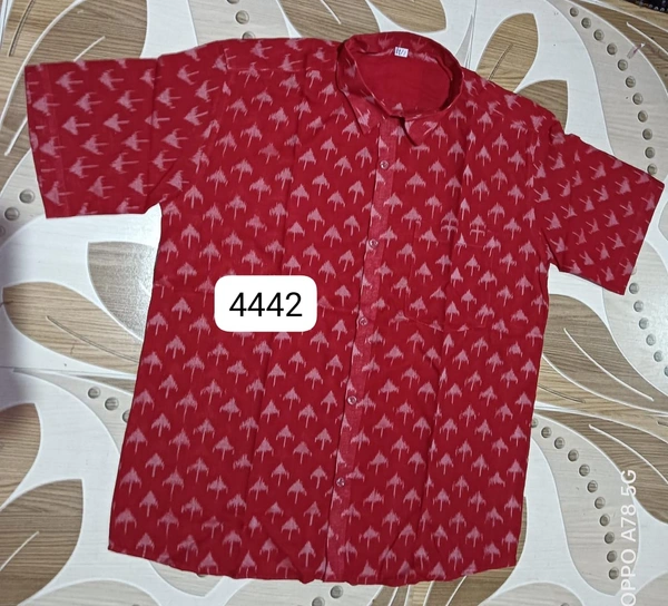 101198 Sambalpuri Handloom Cotton Half Shirt  - 44