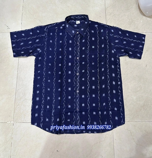 101205 Sambalpuri Handloom Cotton Half Shirt - 40