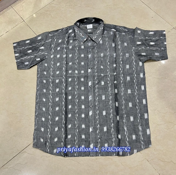 101209 Sambalpuri Handloom Cotton Half Shirt - 42