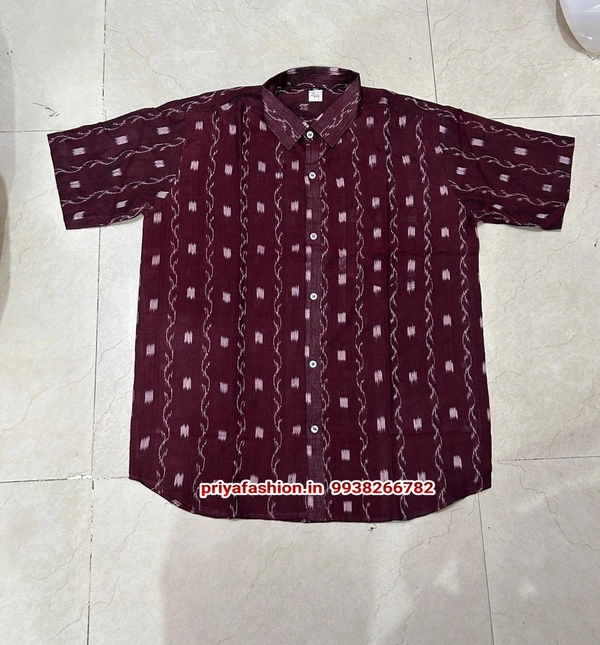101210 Sambalpuri Handloom Cotton Half Shirt - 40