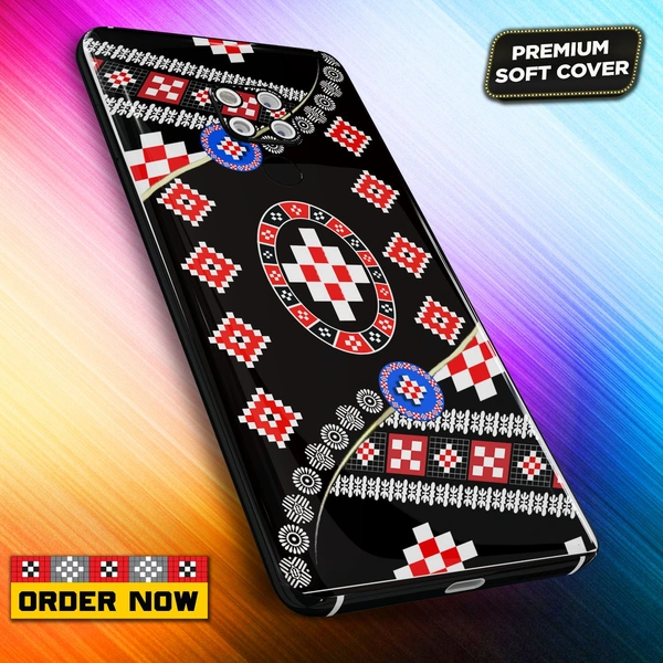 101239  Sambalpuri Mobile Back Cover With Add Photo & Name  - Soft Cover