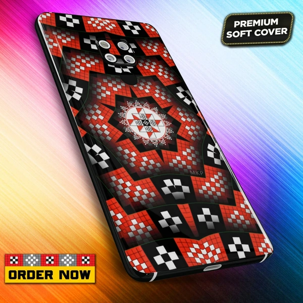 101307 Sambalpuri Mobile Back Cover With Add Photo & Name  - Soft Cover
