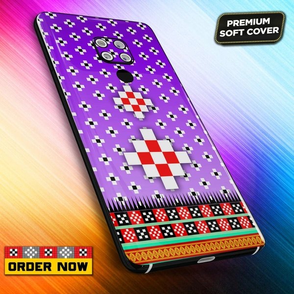 101308 Sambalpuri Mobile Back Cover With Add Photo & Name  - Soft Cover