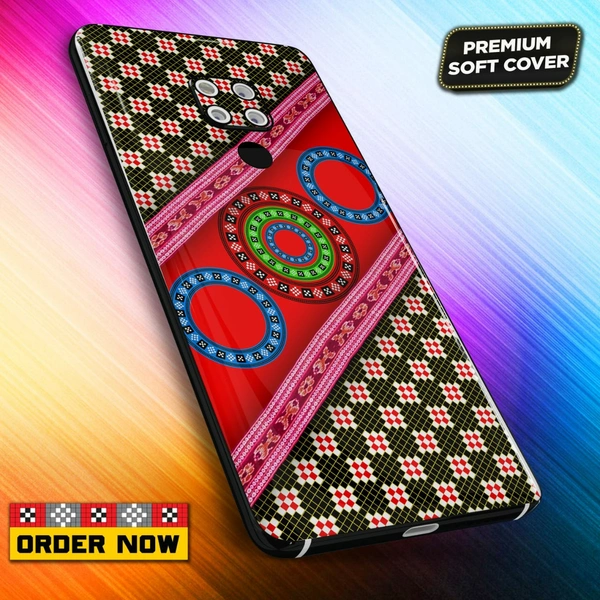 101317 Sambalpuri Mobile Back Cover With Add Photo & Name  - Soft Cover