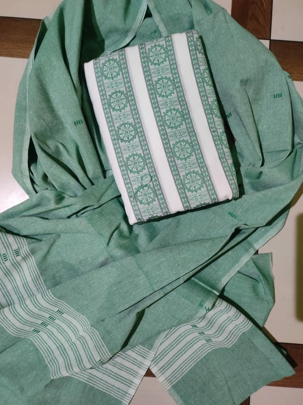 101389 Sambalpuri Handloom Dress Material, Dress Kapada With Dupatta 