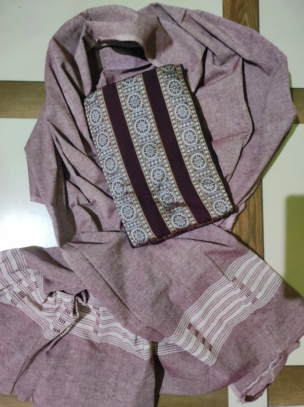 101390 Sambalpuri Handloom Dress Material, Dress Kapada With Dupatta 