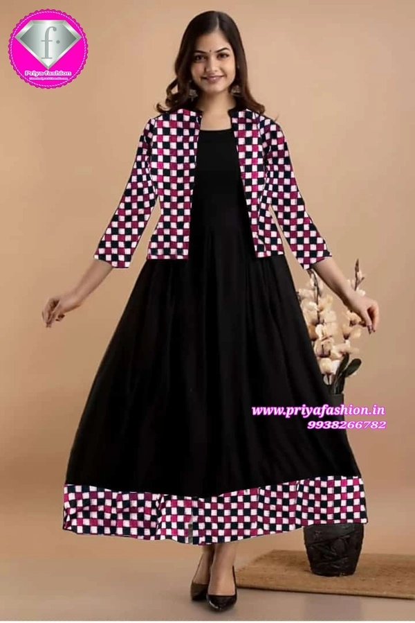 101415 Sambalpuri Handloom Long Round Kurti With Jaket  - Write in Box to your  SIZE