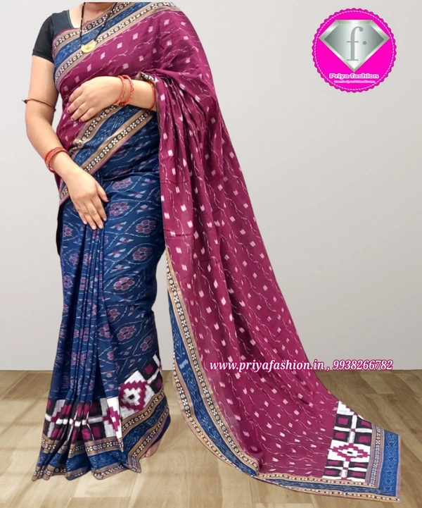 101446  Sambalpuri Handloom Patchwork Saree With Blause 