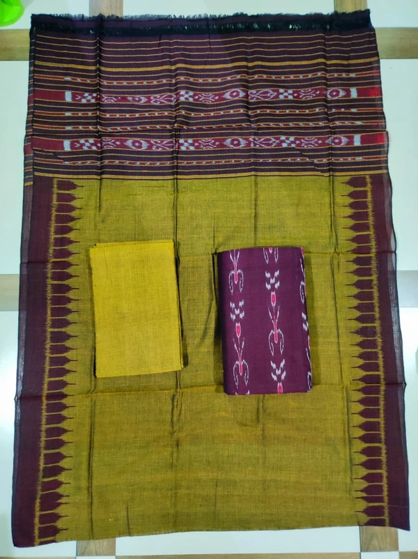 101463 Sambalpuri Handloom Dress Material, Dress Kapada With Dupatta 