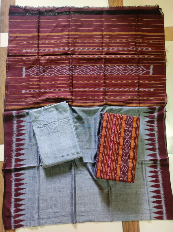 101472 Sambalpuri Handloom Dress Material, Dress Kapada With Dupatta 